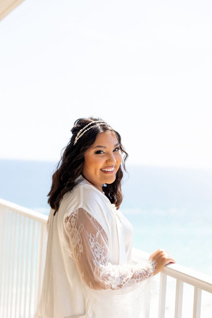 Bride getting ready for her wedding in Destin, Florida | Madison Abernathy Photography